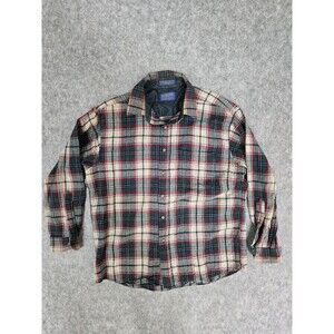 Vintage Pendleton Board Shirt Sz L Multicolor Plaid Long Sleeve Wool Flannel USA